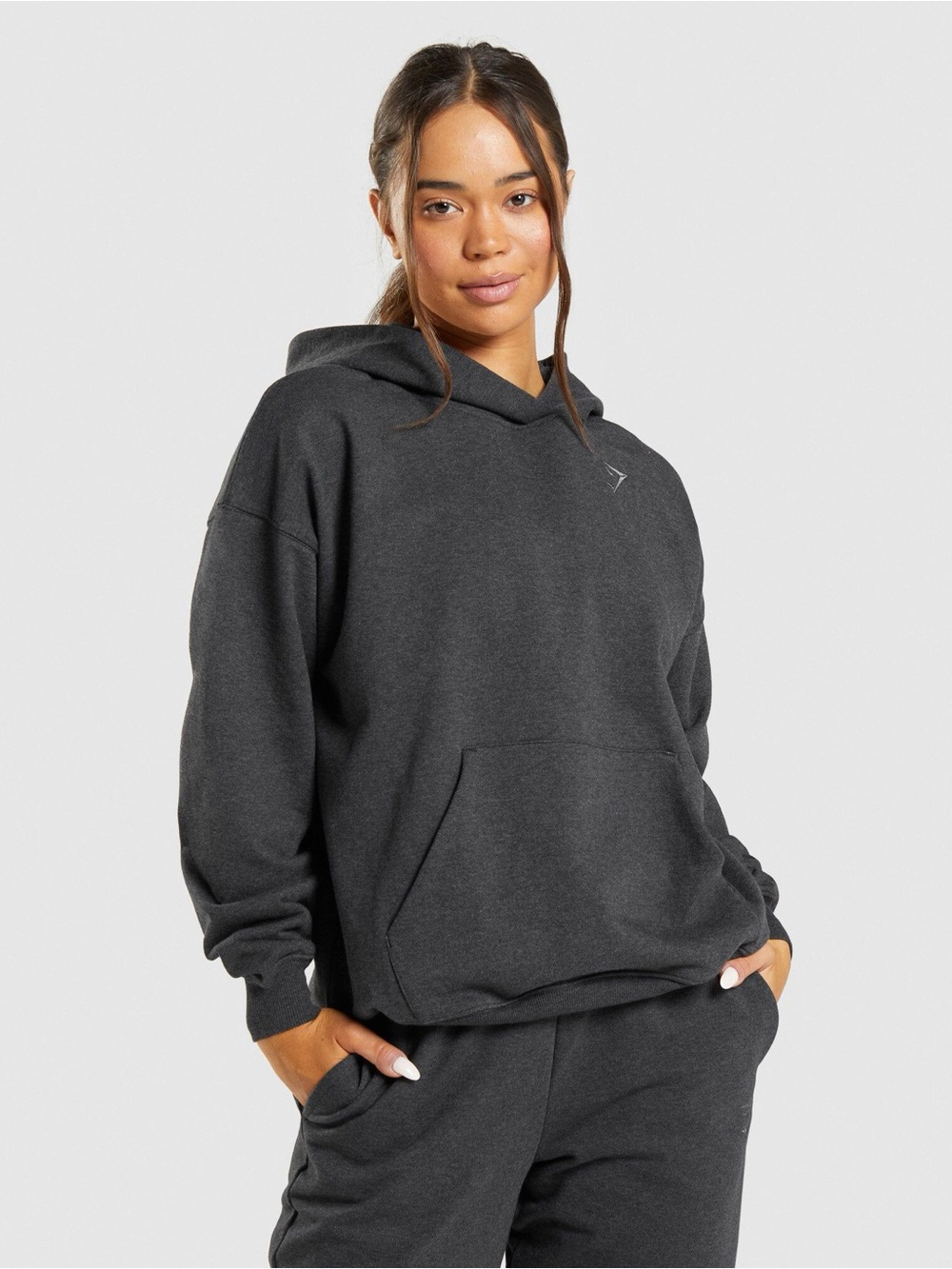 Gymshark Women's Dark Charcoal Pullover Hoodie goof for Medium